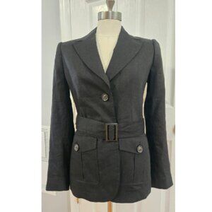 Belted Black Brooks Brothers Blazer, Sz. 4